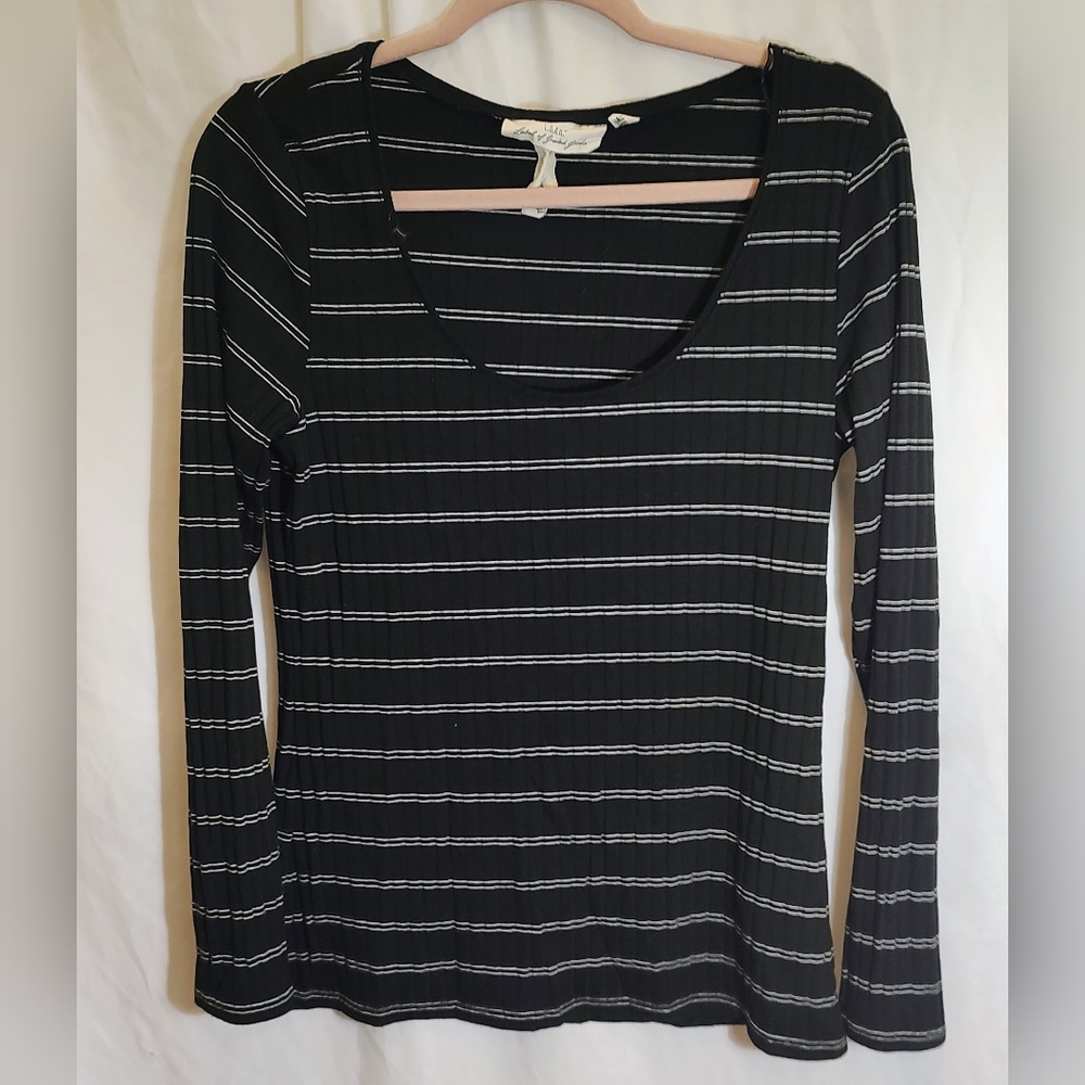 H&M Striped Black and White Long Sleeve Top